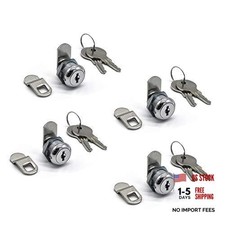 4Pack Cam Lock Tubular Cam Locks Keyed Alike with Chrome Finish for 5/8 Inch