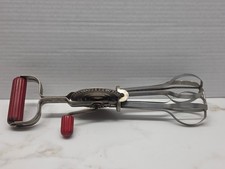 Vintage Egg Beater Hand Mixer Stainless Steel Made In USA 12โ Tall