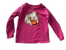 Mini Boden Pink Halloween Appliqu Flap Cotton Gerbil Long Sleeve Shirt Size 2-3