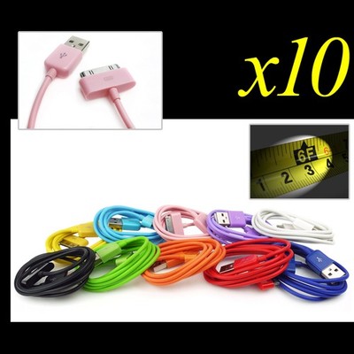 10X 10-COLOR 6FT USB 30PIN CABLE DATA SYNC CHARGER FOR GALAXY TAB 7 8.9 10.1