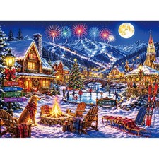 Christmas Village Winter Ski Lodge 500 Piece Jigsaw Puzzle