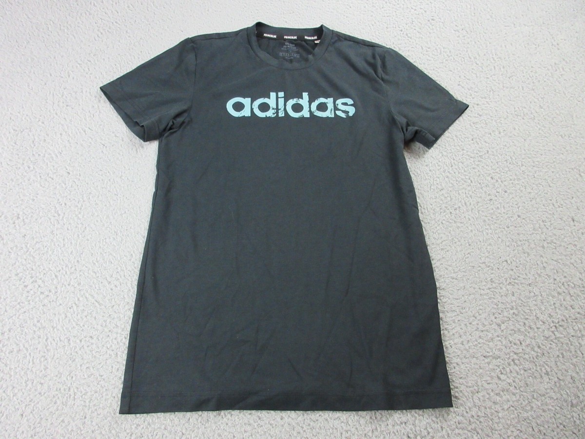 Adidas Shirt Mens Adult Small Black Logo Graphic Spell Out Casual Short  Sleeve