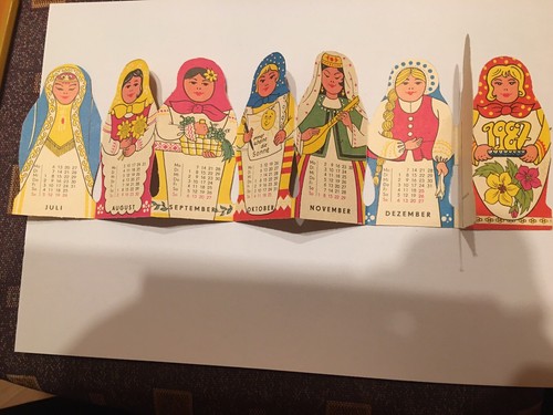 Matrjoschka-Kalender 1987 /1985 Mit Inschrift "Deutsch Sowjetische Freundschaft" - Bild 1 von 7