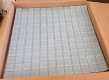 1"x1" Glass Tile Mosaic Kitchen Bath Wall: Light Blue  - full sheet 12"x12"