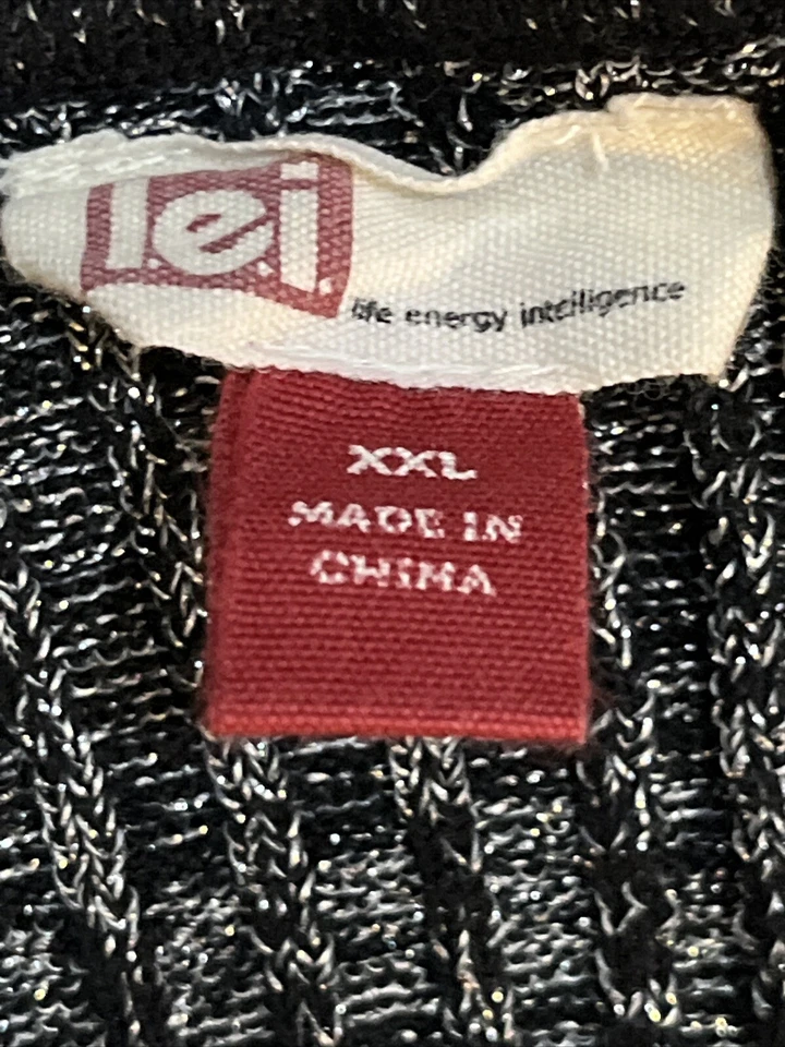 De colección LEI 2015 Juniors Manga Larga Elástico Negro y Plata Metálico Talla XXL Foto 3 de 4