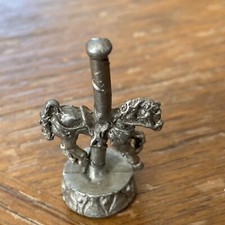 Vintage 80 s CCI Pewter Carousel Horse Prancer Small Size