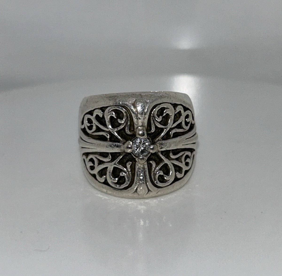 Chrome Hearts Classic Oval Diamond Sterling Silver Size 7.25 Ring