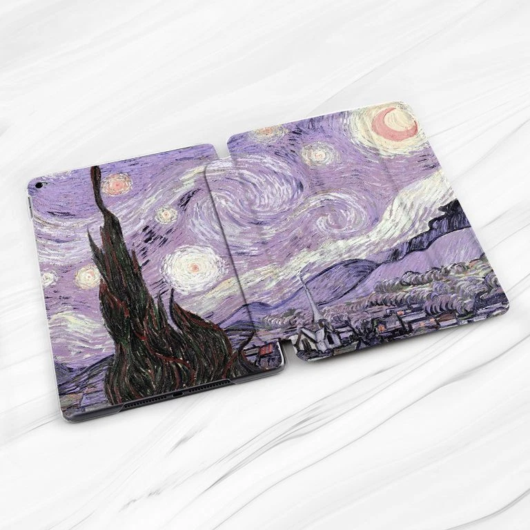 Funda Van Gogh Noche Estrellada Púrpura para iPad 10.2 Air 3 4 5 Pro 9.7 11 12.9 Mini Foto 2 de 4
