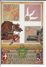 Italian Art Military Postcard 2 Reggimento Artiglieria de Campagna Artist Signed