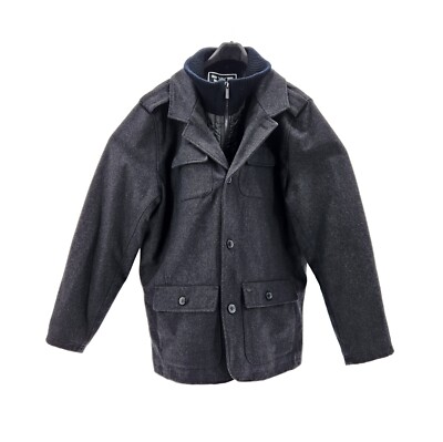 David Bitton Buffalo XL Wool Coat  Mens Black insulated hooded