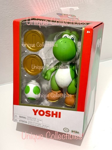 World of Nintendo Super Mario Yoshi w/ Egg and Coins 4" Action Figure Brand New - Picture 2 of 7
