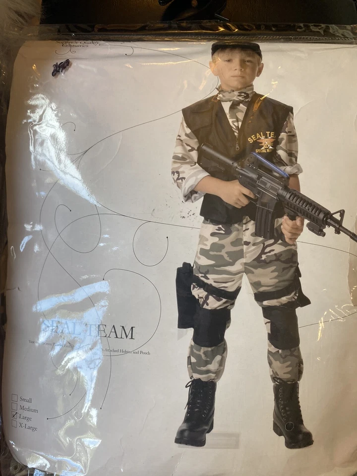 Seal Team Military Army Soldier Uniform Halloween Dress Up Costume Large - Image 2 of 4