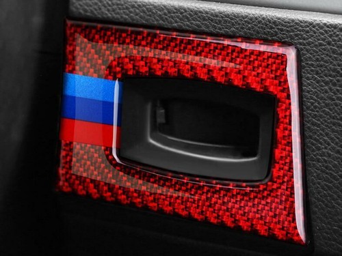 Fit For BMW 3-Series E90 2005-2012 Red Carbon Fiber Key Start Panel Cover Trim - Picture 4 of 8