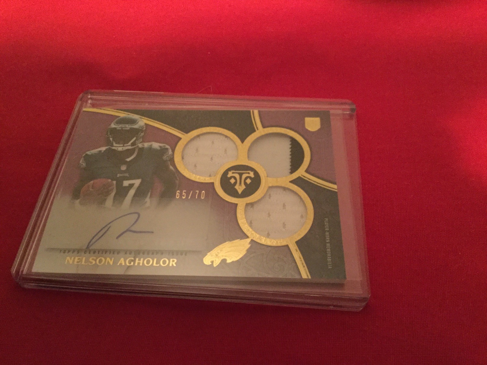 Nelson Agholor Topps Triple Threads #108 Autograph Triple Relic-Purple