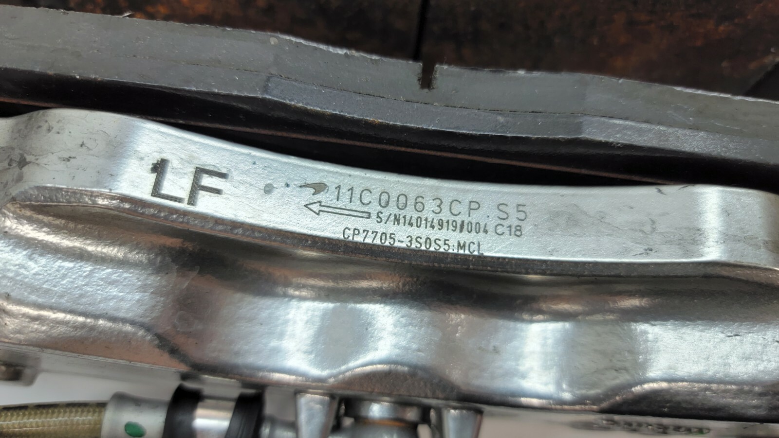 MCLAREN 650 S FRONT LEFT DRIVER BRAKE CALIPER WITH HOSE LINE OEM 11C0063CP 