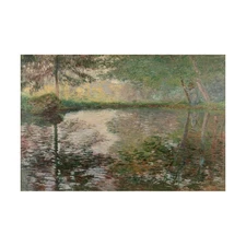 Claude Monet - Pond at Montgeron (1876-1877) Hand-painted Oil Painting Wall Art