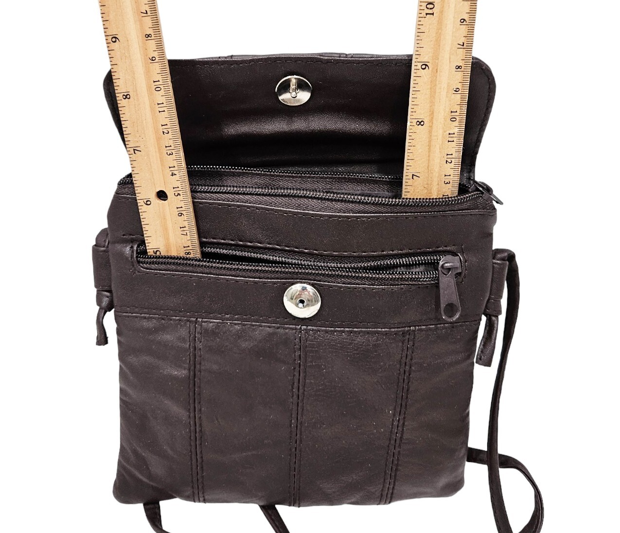 Retro Patchwork Multi Pocket Shoulder Purse - Bro… - image 3