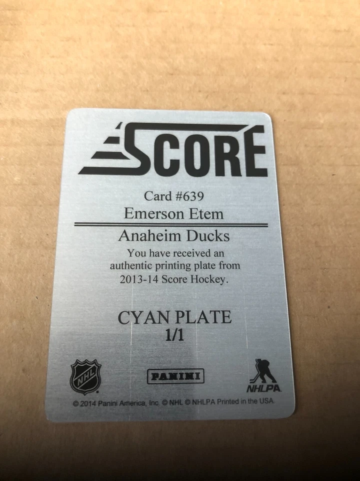 2013-14 Score Printing Plates Cyan #639 Emerson Etem RC 1/1 - Image 2 of 2