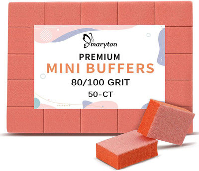 Get Salon-Ready Nails at Home! 50 Count Mini Nail Buffer Blocks - 80/100 Grit fo