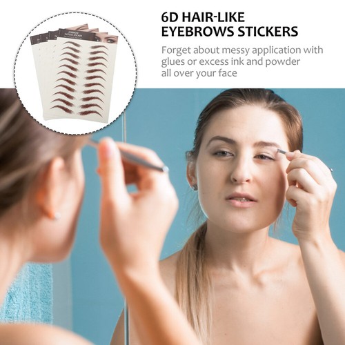 4 Sheets Temporary Eyebrows Tattoos Waterproof Stickers Artificial - Picture 2 of 12
