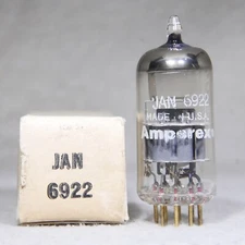 NOS/NIB Amperex E88CC/6922 JAN Mil-Spec O-Getter Gold Pin USA