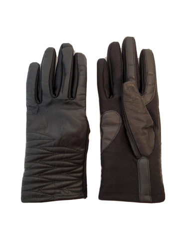 Isotoner Women's Black 9 Leather Driving Gloves Size S/M Stitching Design  | eBay