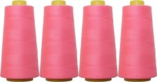 4 BIG CONES NEON FLAMINGO SERGER SEWING THREAD 2750 YD TEX 27 40S/2-THREADART