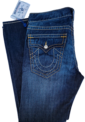 早い者勝ち　TRUE RELIGION BOOT CUT DENIM 32 NWT True Religion Vintage 2003 Boot Cut Big T Blue Jeans 38/34