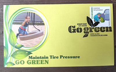 #ad #ad MAINTAIN TIRE PRESSURE GO GREEN 2011 FLEETWOOD CACHET FDC UNADDR $1.60
