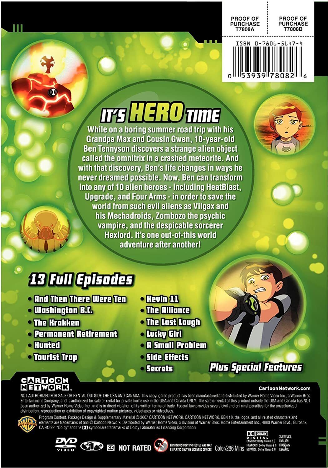 DVD/BLU-RAY COMPACTADO BEN 10 CLÁSSICO 1.2.3.4 TEMPORADA (20DVDS