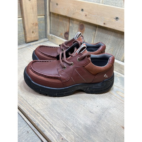 ECCO Kids Boys Size 2.5 Youth EU 34 Brown Leather Oxford Sneaker - Picture 4 of 6