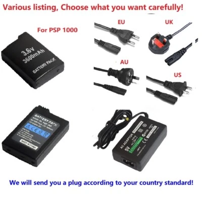 Batería o cargador de repuesto para Sony PSP 1000 1001 1002 1003 1004 1005 1006