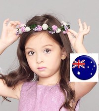Women flower Girl Fairy wedding Bride Purple Hair Headband Crown Prop Garland