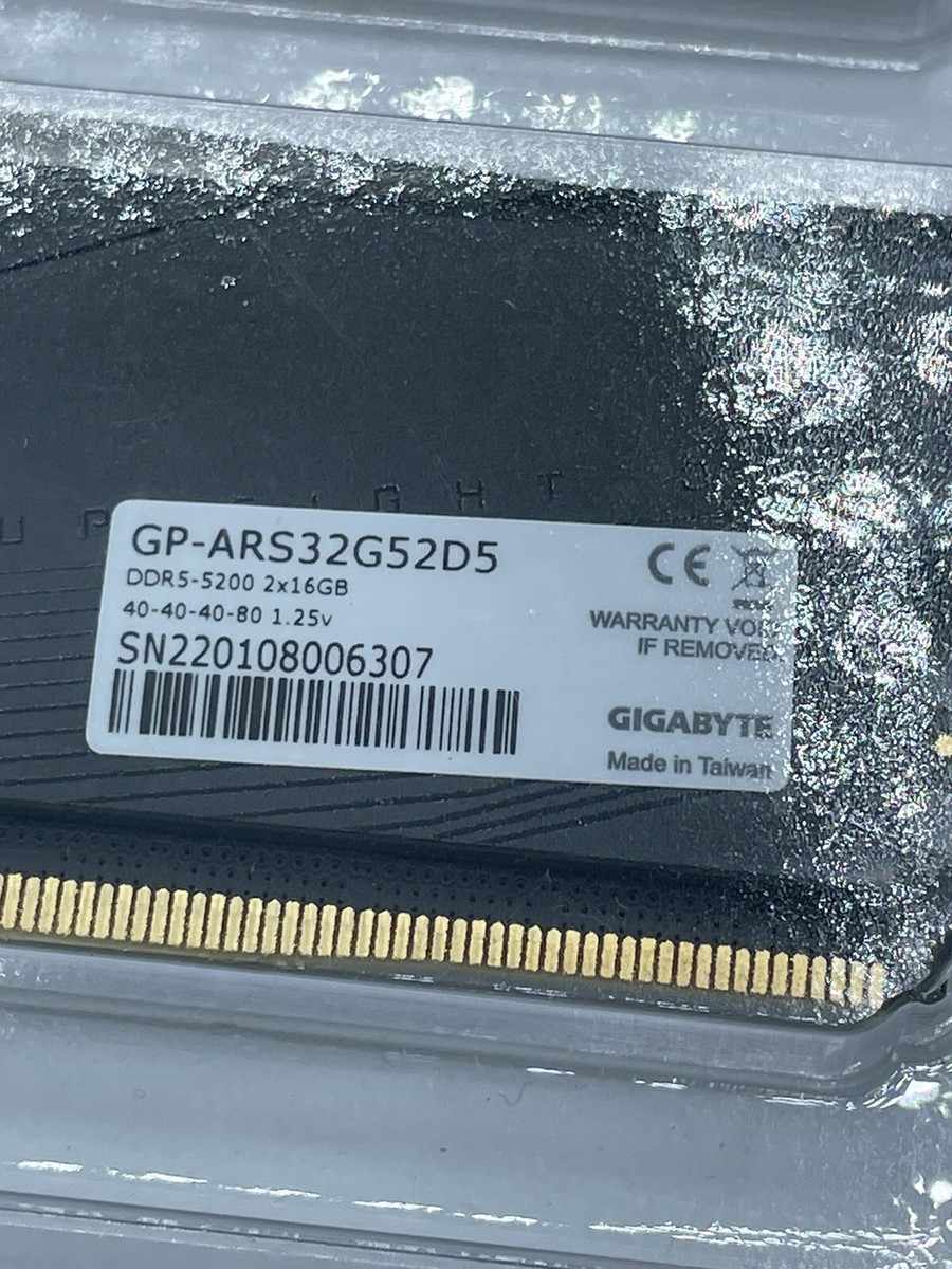 GIGABYTE AORUS Memory GP-ARS32G52D5 DDR5 32GB (2x16GB GIGABYTE AORUS Memory GP-ARS32G52D5 DDR5 32GB (2x16GB