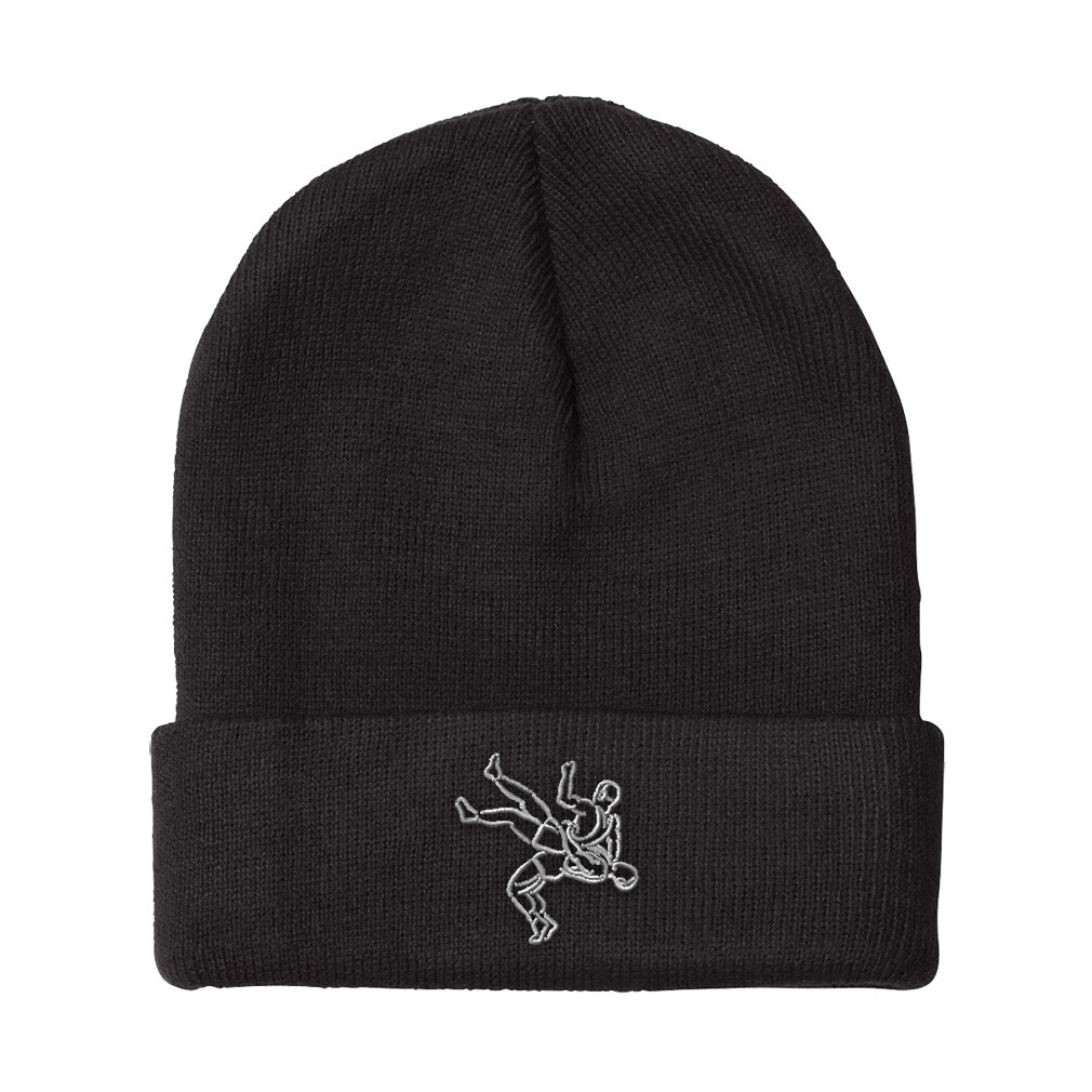 Beanies for Men Wrestlers Silver Embroidery Winter Hats Women