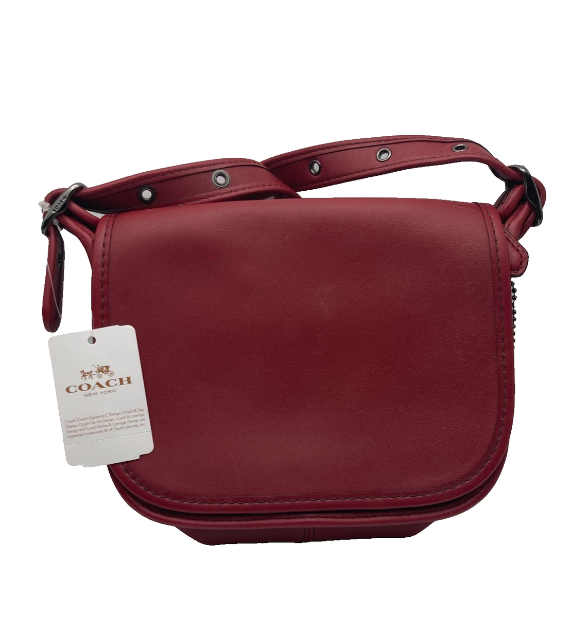 Coach Saddle 18 57731 Dark Cherry Glovetanned Leather Crossbody