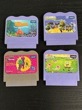 Lot of 4 VTech V.Smile Learning Game Cartridges Shrek Nemo SpongeBob Barney