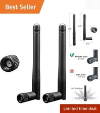Enhanced WiFi & Bluetooth Range - 2-Pack 3dBi Antennas with RP-SMA Connector