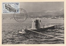 Carte 1er jour Le Bathyscaphe Archimède Record de Plongée 1963 2