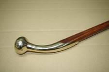 Victorian Hame Head Walking Cane   Wooden Walking Stick with Brass Handle Gift