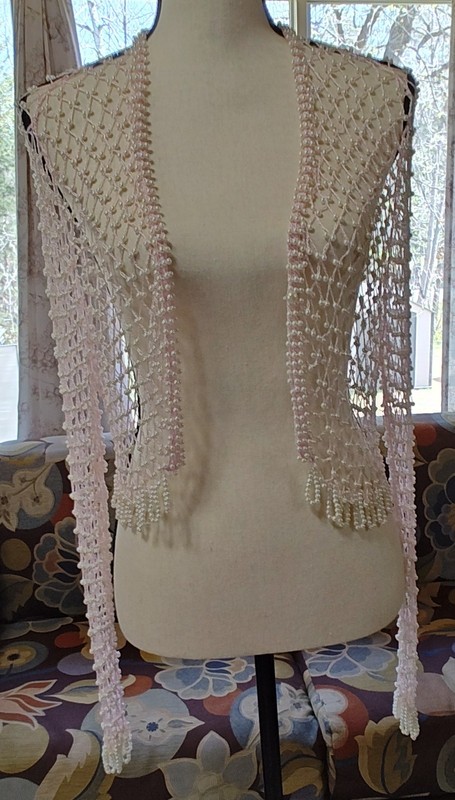 Pink Pearl Beaded Overshirt. Stunning. Romantic. S/M.