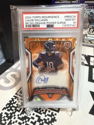 2024 Topps Resurgence Caleb Williams RC Orange Power Surge Auto #d /25 PSA 10