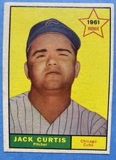 1961 Topps High #533 Jack Curtis Chicago Cubs Rookie Baseball Card No Creases EX. rookie card picture