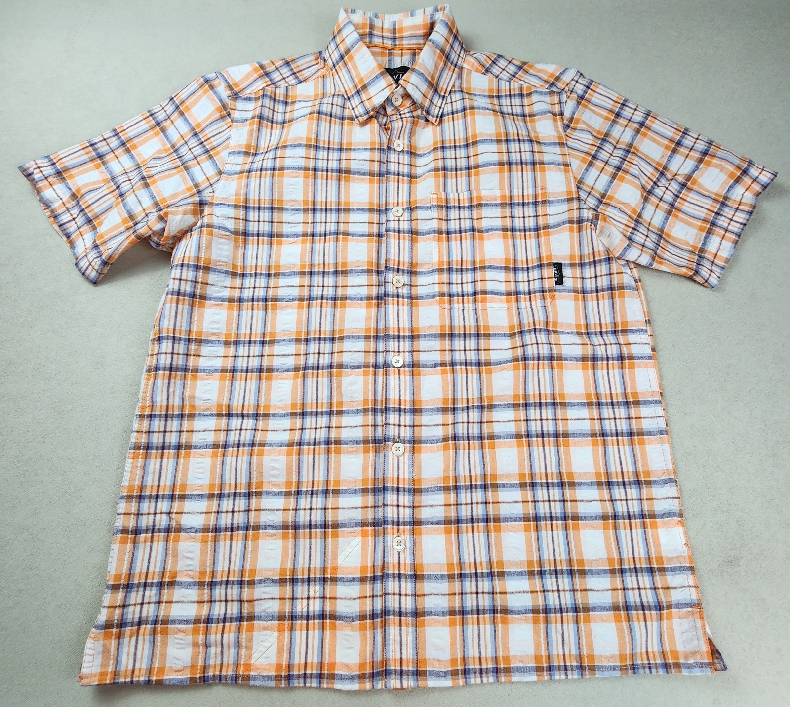 Orvis Mens Button-up Medium Collared Textured Shi… - image 1