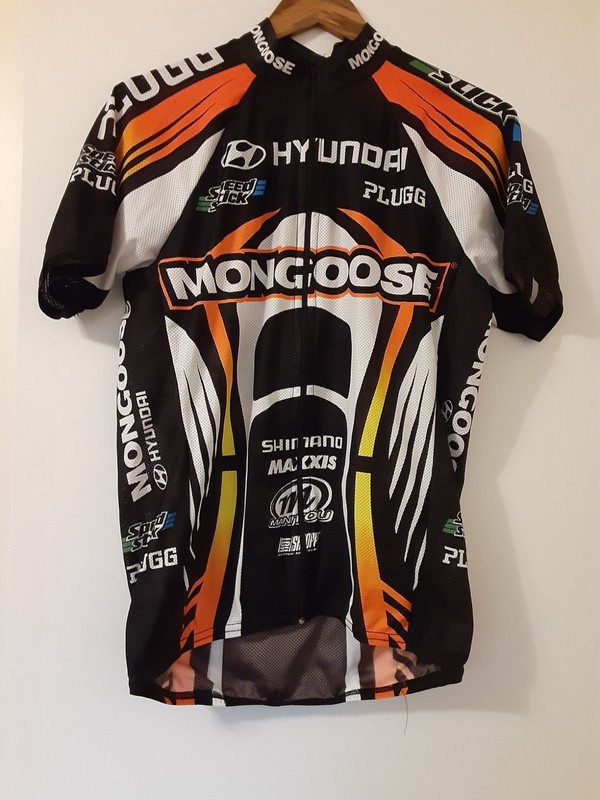 Hot Shoppe MONGOOSE Cycling Jersey Full Zip Rear Pockets LARGE
