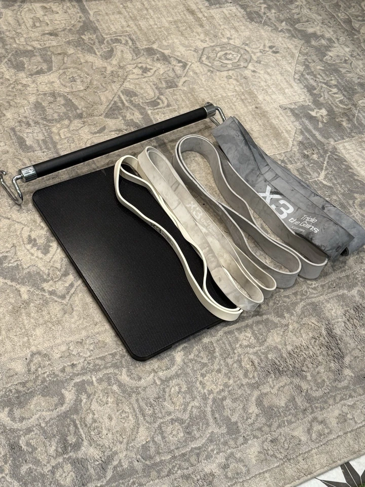 X3 Elite 家庭健身房阻力带 Jaquish Biomedical 完整套装带杆 — 第 3/4 张图片