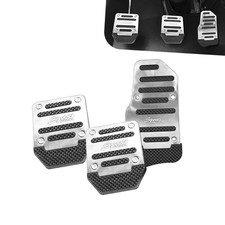 Car Pedal Pads, Non-slip Thickened Covers for Brake Throttle Silver 3 PCS
