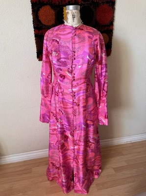 Vintage 60s 70s Carnaby Street Psychedelic Dress Groovy Woodstock Hippie Boho
