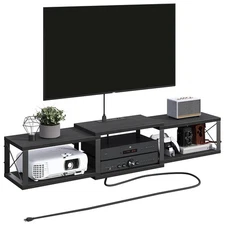 MAHANCRIS Floating TV Stand with Power Outlet, Wall-Mounted Entertainment Cen...
