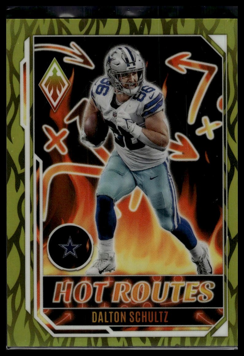 2022 Panini Phoenix #HR-30 Dalton Schultz Hot Routes Yellow #/75 SN